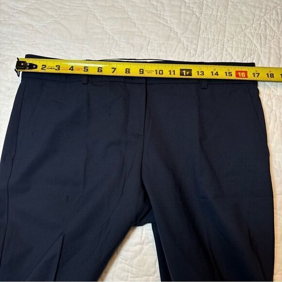 Theory Womens Size 10 Navy Blue Wide Leg Trouser Dress Pant Wool *flawed* - Picture 8 of 16